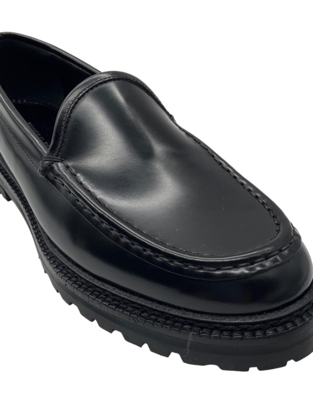 MANOLO BLAHNIK SHINY LEATHER LOAFERS / FLATS